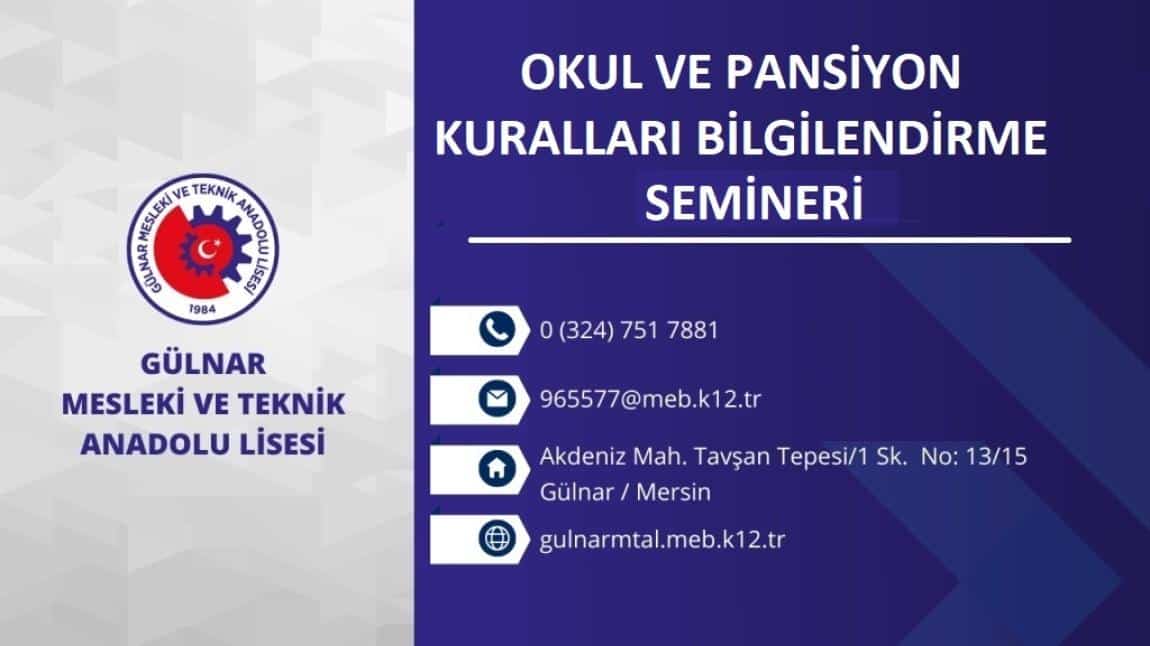 OKUL VE PANSİYON KURALLARI SEMİNERİ