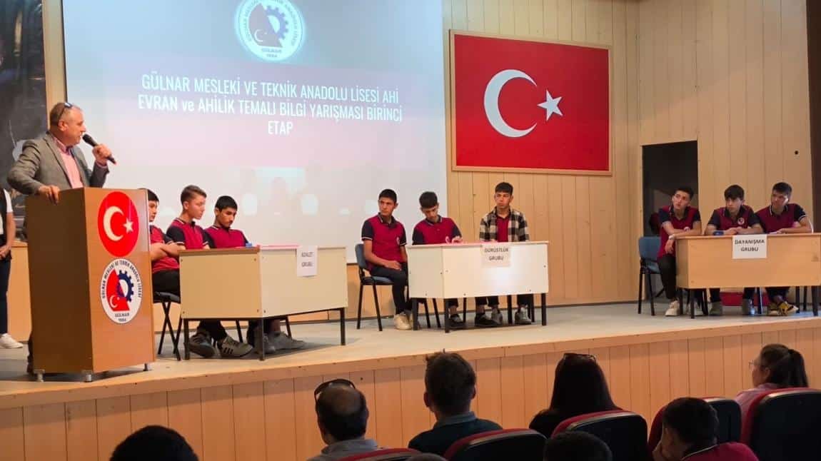 OKULUMUZDA AHİLİK VE AHİ EVRAN KONULU BİLGİ YARIŞMASI YAPILDI
